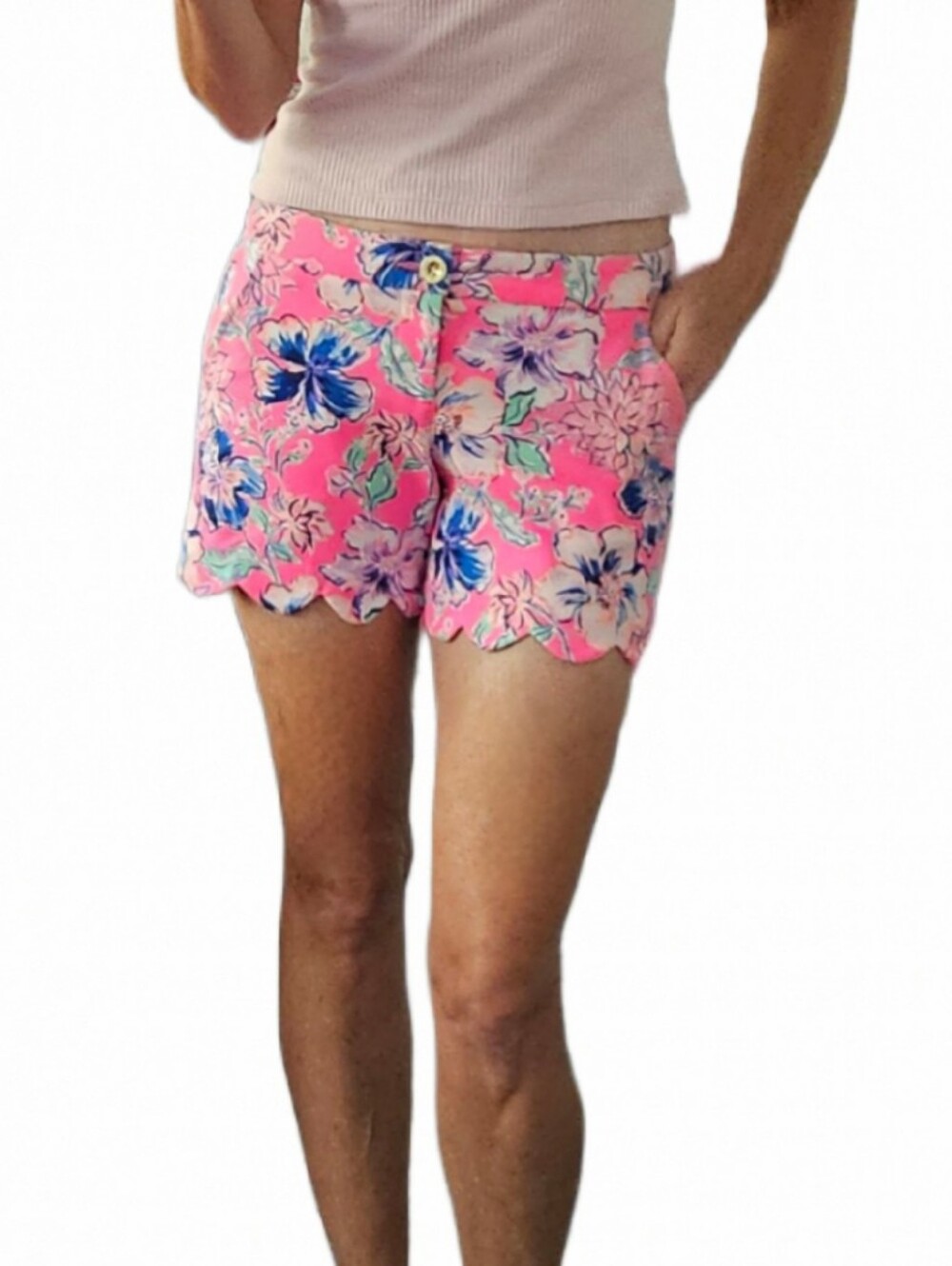 LILLY PULITZER Buttercup Knit Short in Pink Isle Last Bud Not Least
